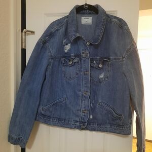 Old Navy Blue Distressed Jean Jacket